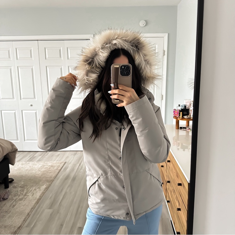 Columbia | Gray Omni Heat Insulated Faux Fur Hooded Coat